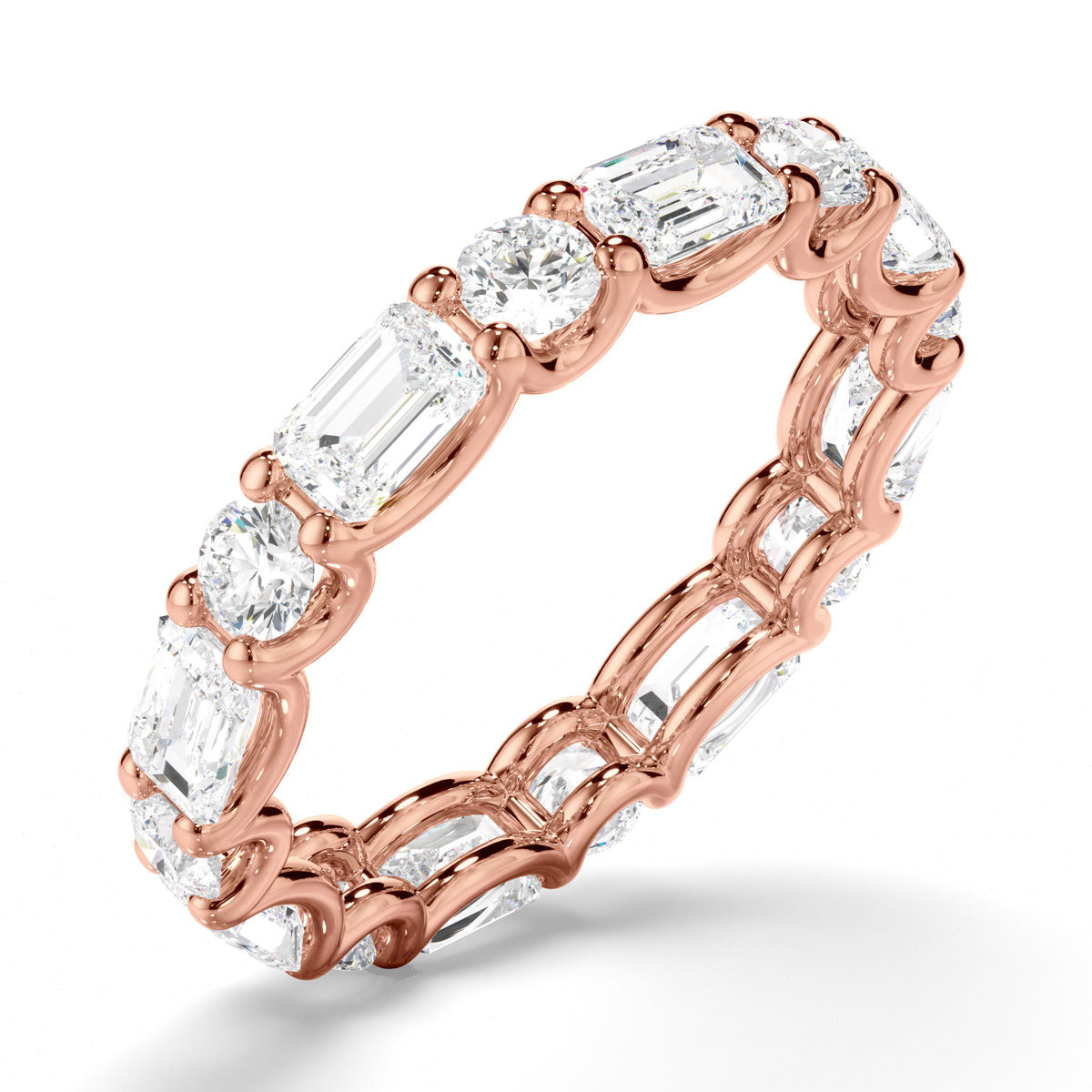 Round Brilliant & Emerald Cut Diamond Eternity Ring