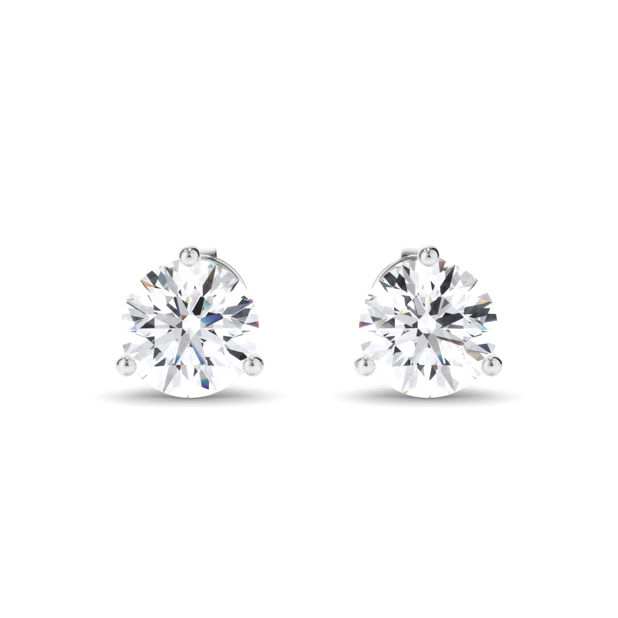 Round Brilliant Cut Diamond Stud Earrings