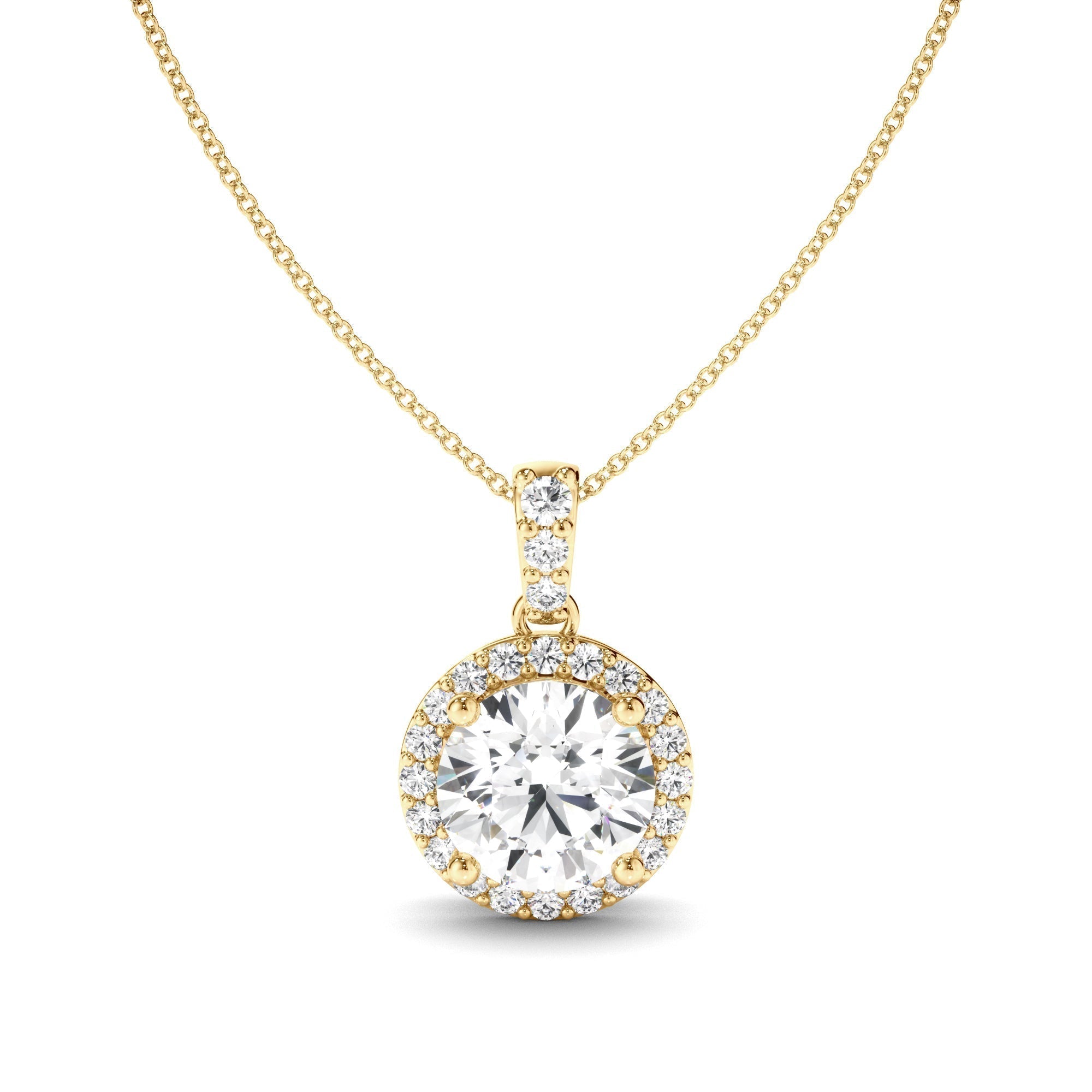 Round Brilliant Cut Diamond Halo Pendant