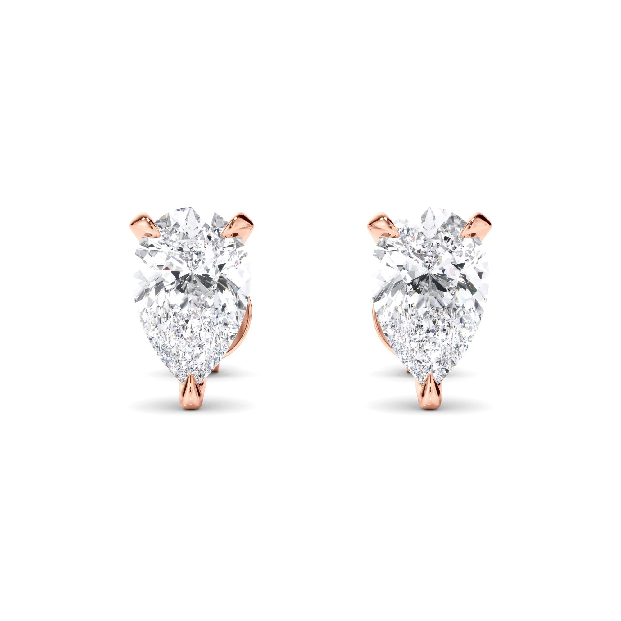 Pear Cut Diamond Stud Earrings