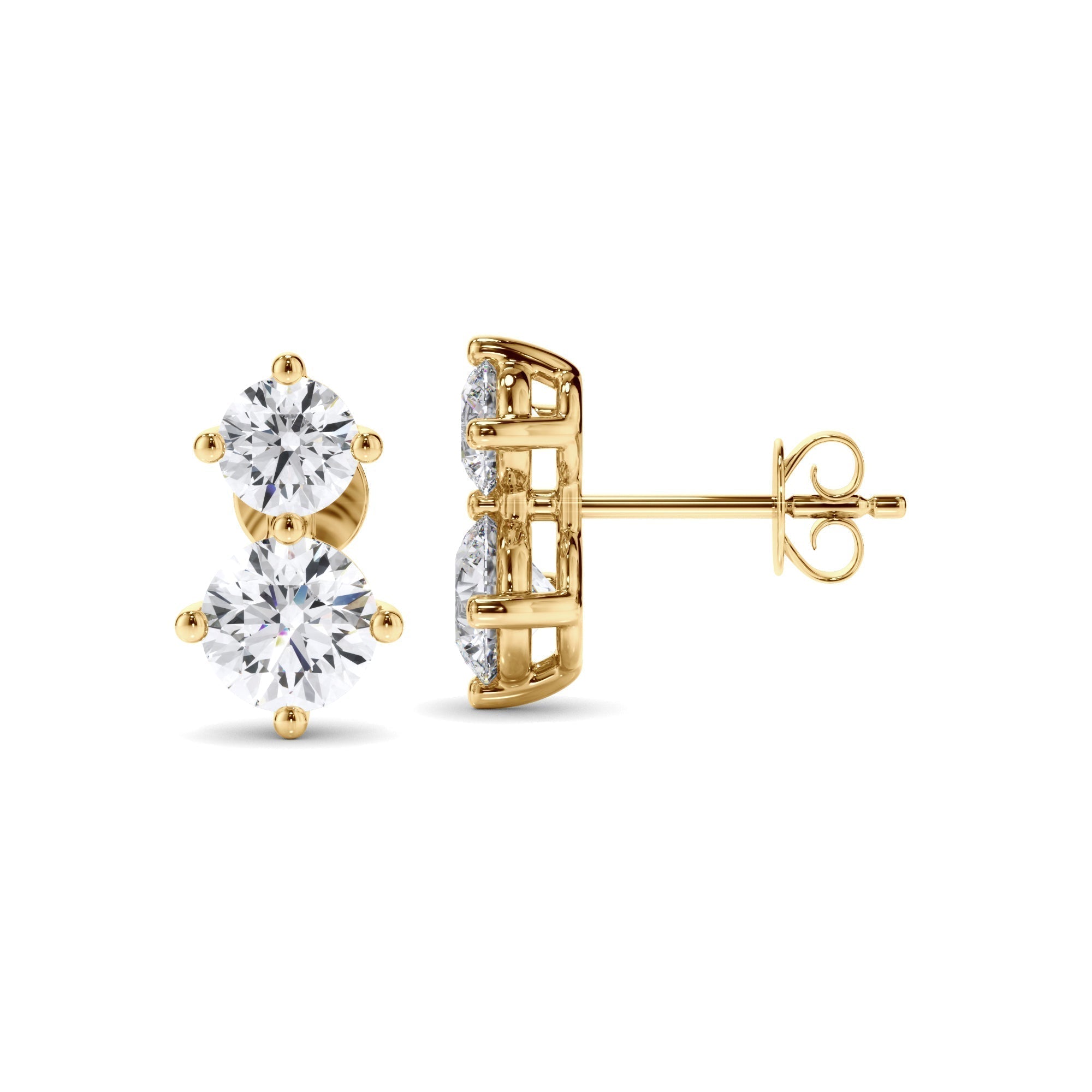 Round Brilliant Cut Diamond Stud Earrings