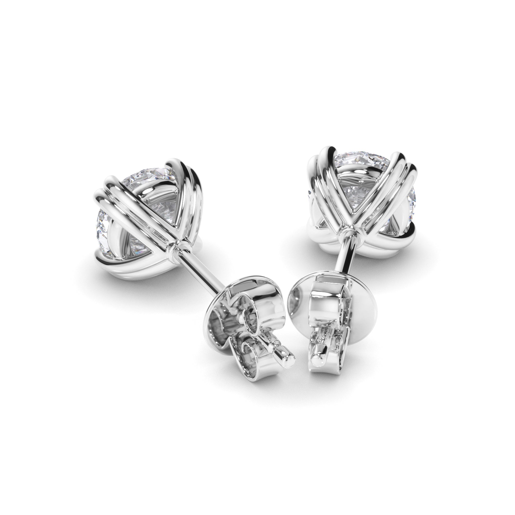 Round Brilliant Cut Diamond Stud Earrings