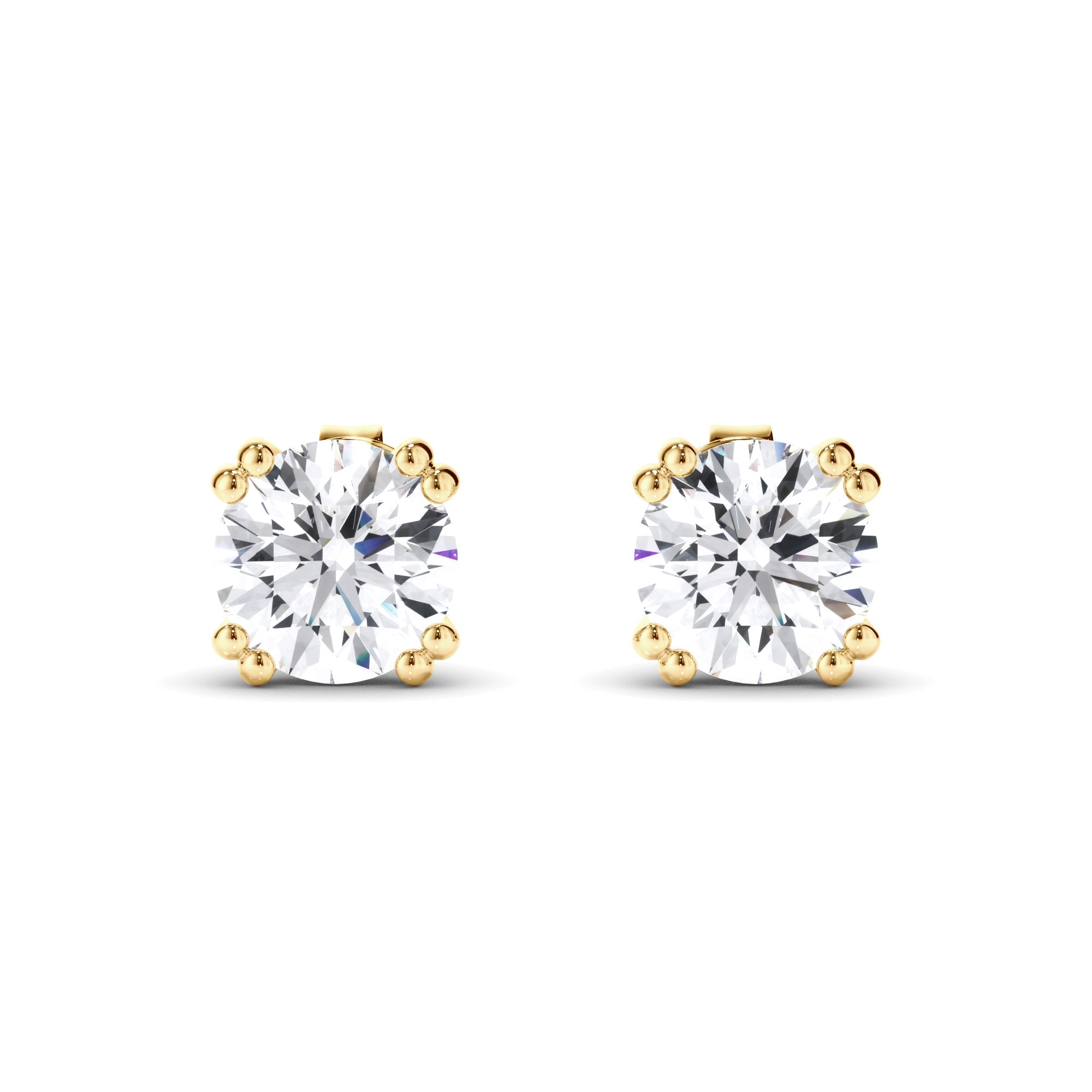 Round Brilliant Cut Diamond Stud Earrings