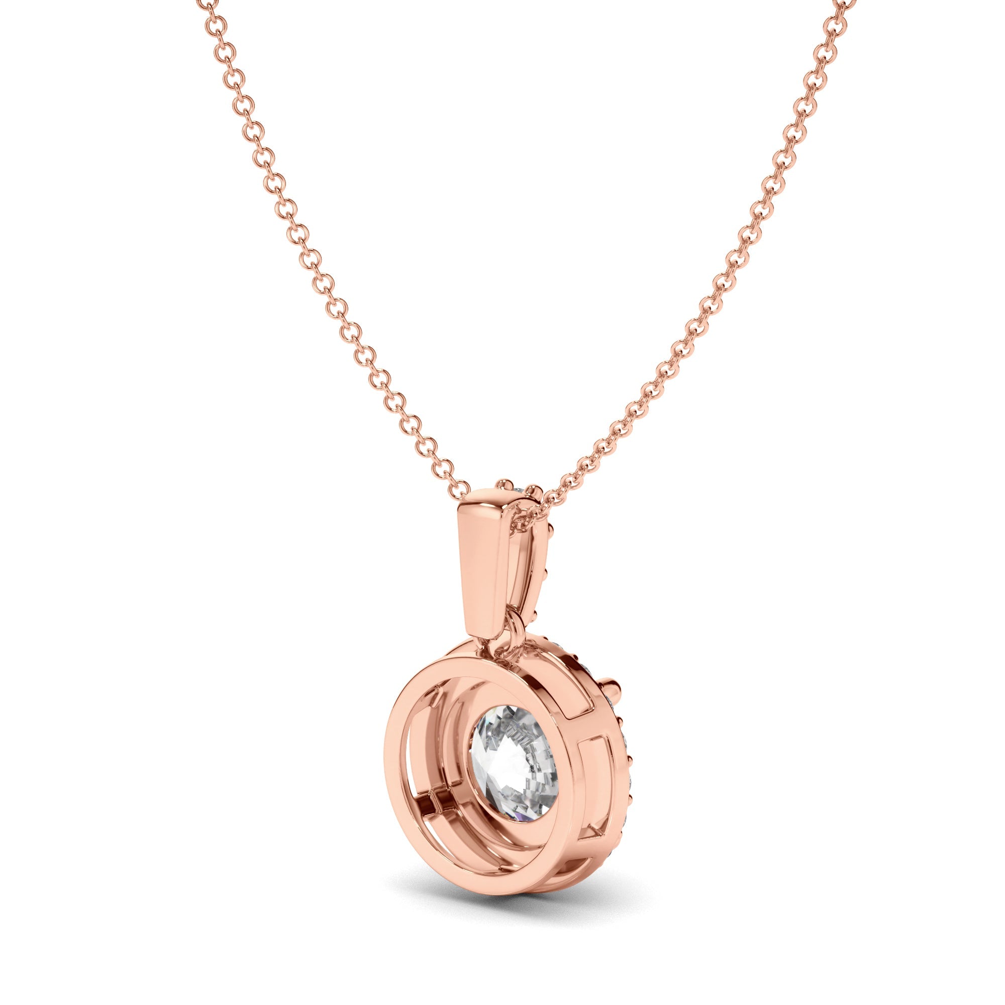 Round Brilliant Cut Diamond Halo Pendant